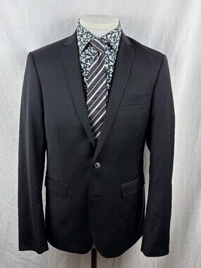 Tiger of Sweden Norden Black Wool Blazer Sport Coat 48 EU Slim Fit